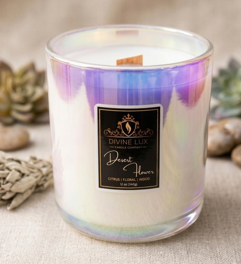 Desert Flower Wood Wick Candle