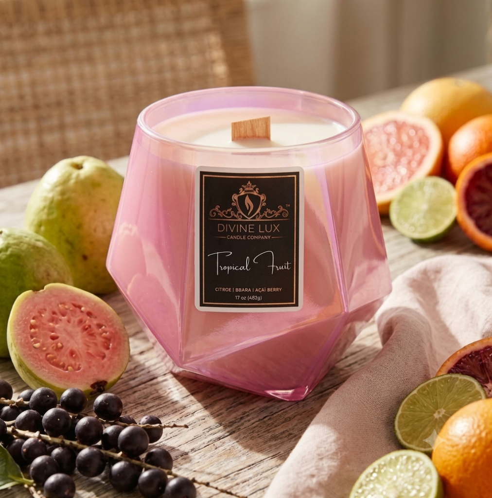 Tropical Fruit Wood Wick Candle