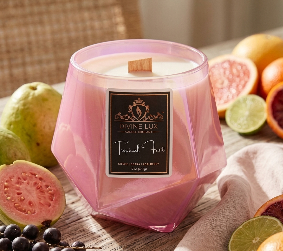 Tropical Fruit Wood Wick Candle