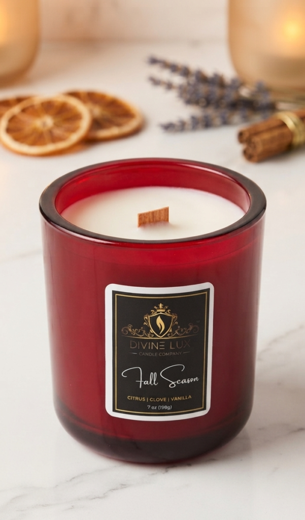 Fall Season Crackling Wood Wick Candle (7oz)