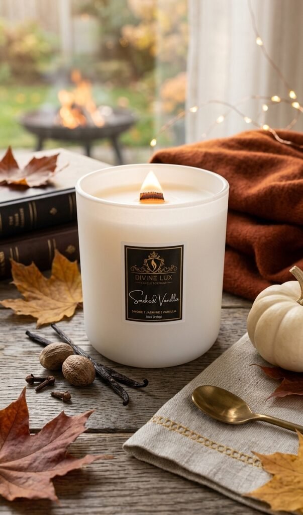 Smoked Vanilla Crackling Wood Wick Candle (12oz)
